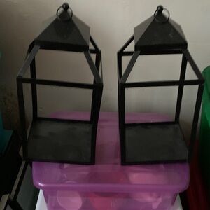 Black Metal Lantern Set